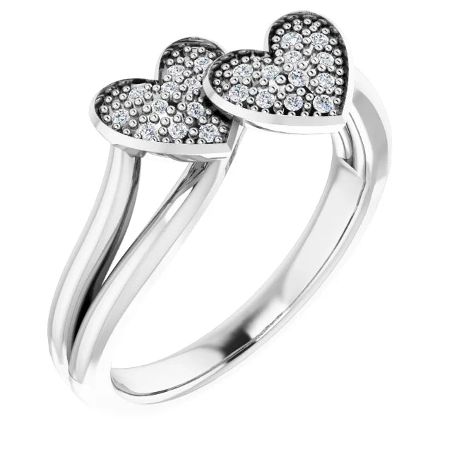 Sterling Silver Double Heart Ring