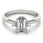 Load image into Gallery viewer, Three Stone Women’s Emerald Cut Engagement Ring
