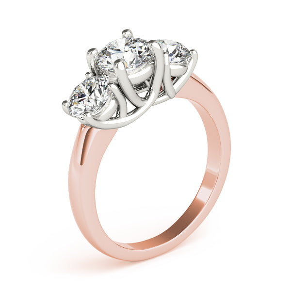 Three Stone Round Cut Diamond Engagement Ring