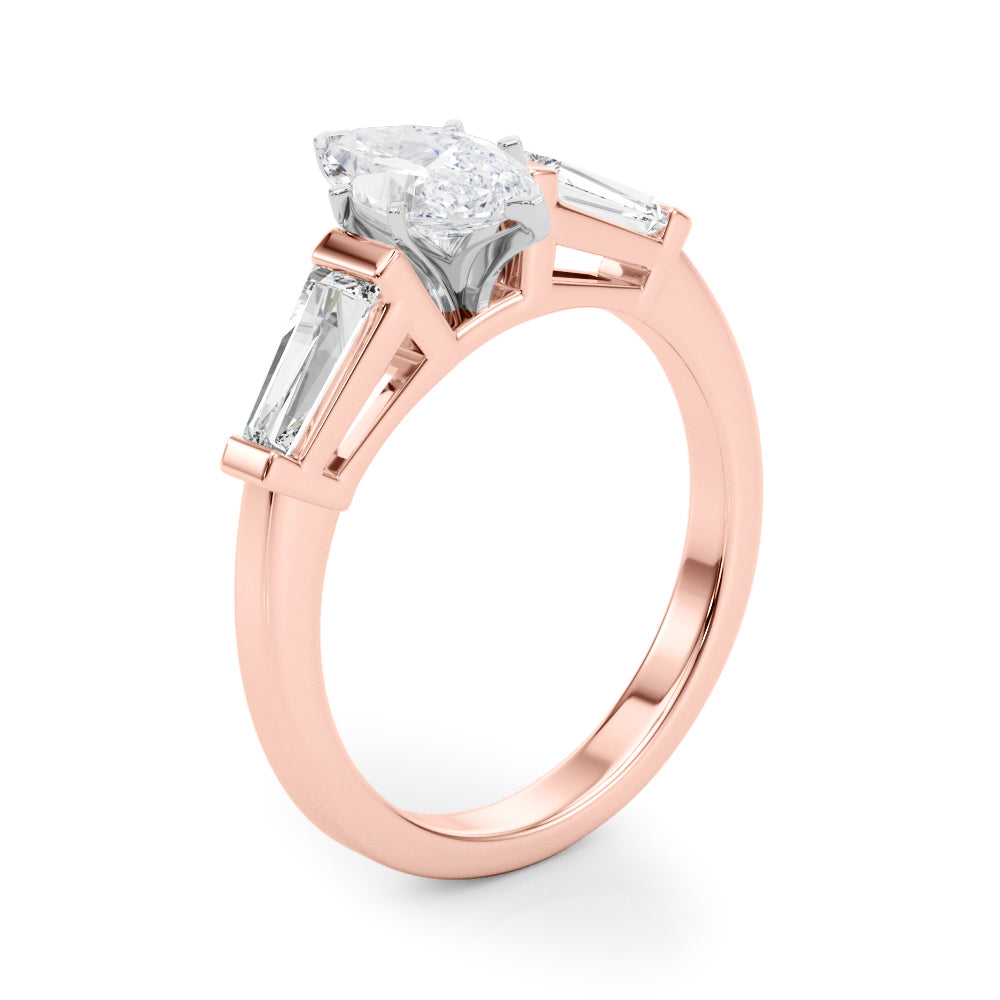 Tapered Baguette Three Stone Engagement Ring