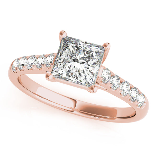 Single-Row Trellis Style Diamond Engagement Ring