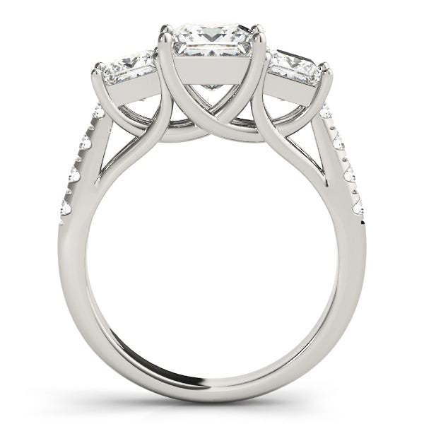 Three-Stone Princess Cut Engagement Ring