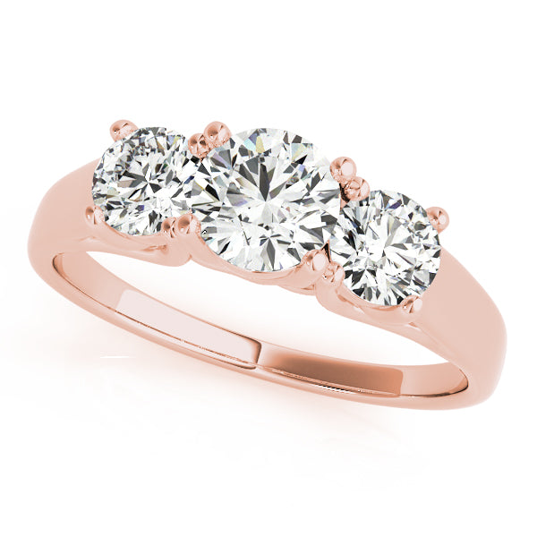 Elegant Three Stone Round Cut Diamond Engagement Ring