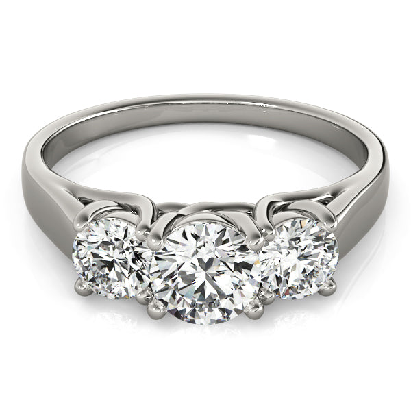 Classic 4 Prong Lab Grown Three Stone Diamond Ring