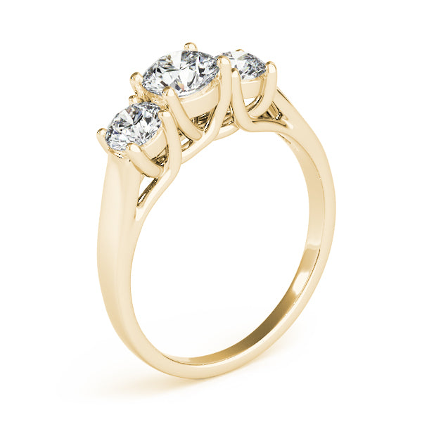 Elegant Three Stone Round Cut Diamond Engagement Ring