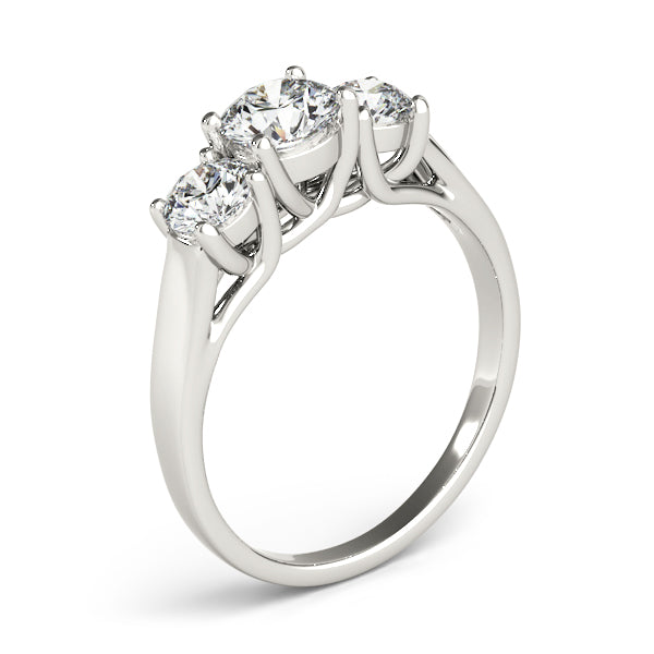 Classic 4 Prong Lab Grown Three Stone Diamond Ring