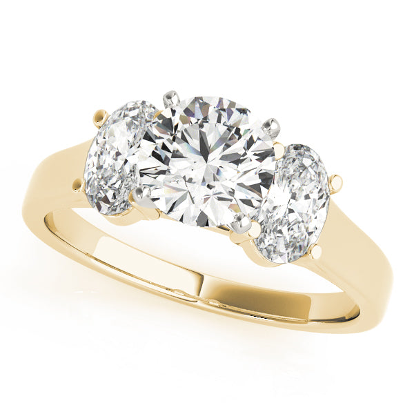 Three-stone Oval Diamond Engagement Ring
