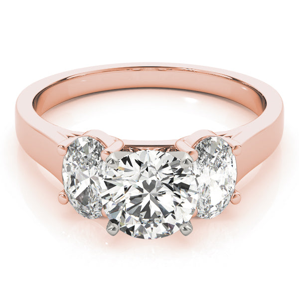 Three-stone Oval Diamond Engagement Ring