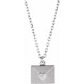 Trendy Fashion Sterling Silver Envelope Necklace