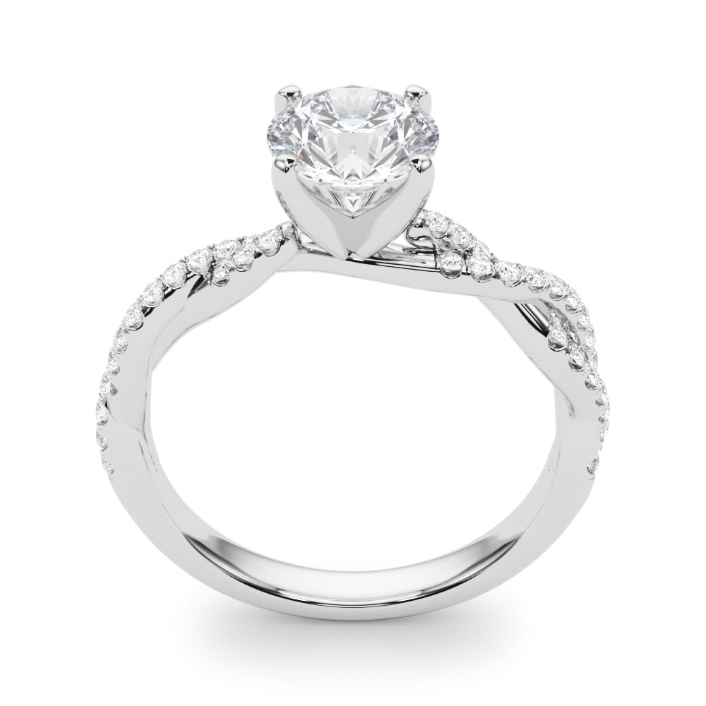 Round Diamond Twisted Shank Engagement Ring