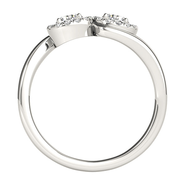 Two Stone Round Diamond Halo Ring