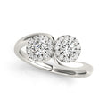 Two Stone Round Diamond Halo Ring