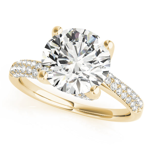 Pave-Setting Round Diamond Engagement Ring