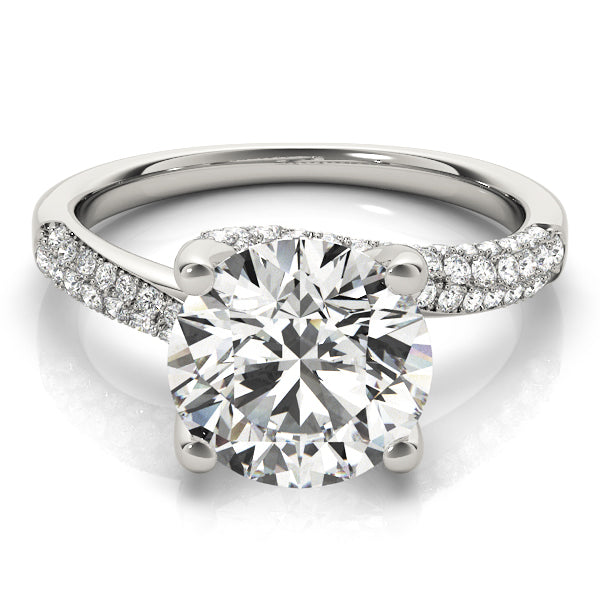 Pave-Setting Round Diamond Engagement Ring