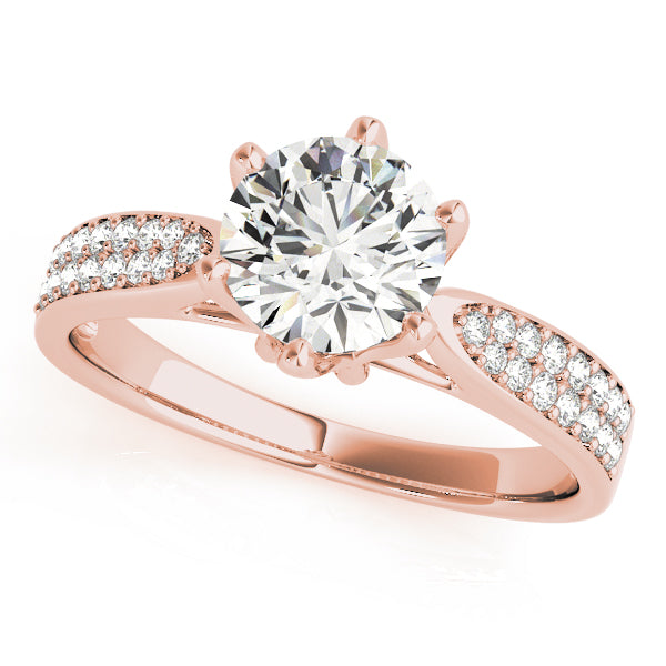 Pave Round Diamond Engagement Ring