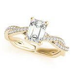 Load image into Gallery viewer, Emerald-Cut Braided Shank Multi-Row Diamond Ring
