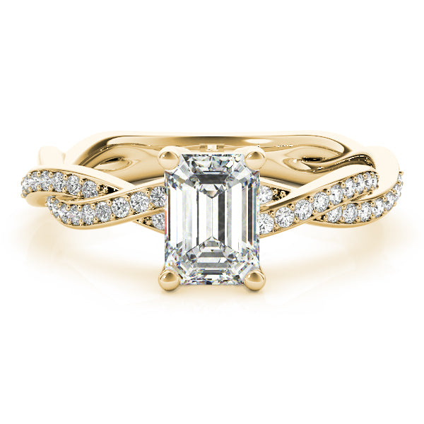 Emerald-Cut Braided Shank Multi-Row Diamond Ring