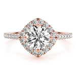 Load image into Gallery viewer, Round Diamond Cushion Halo Engagement Ring

