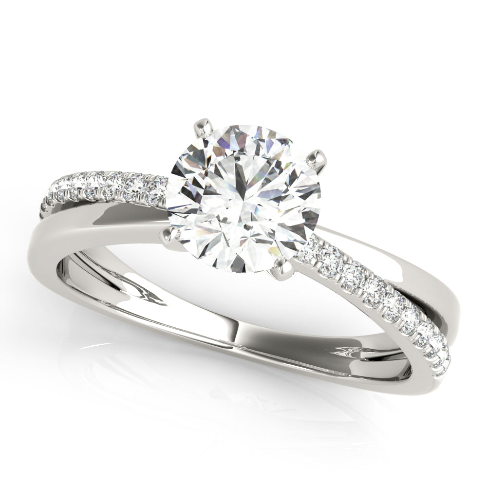 Round Diamond Split Shank Engagement Ring
