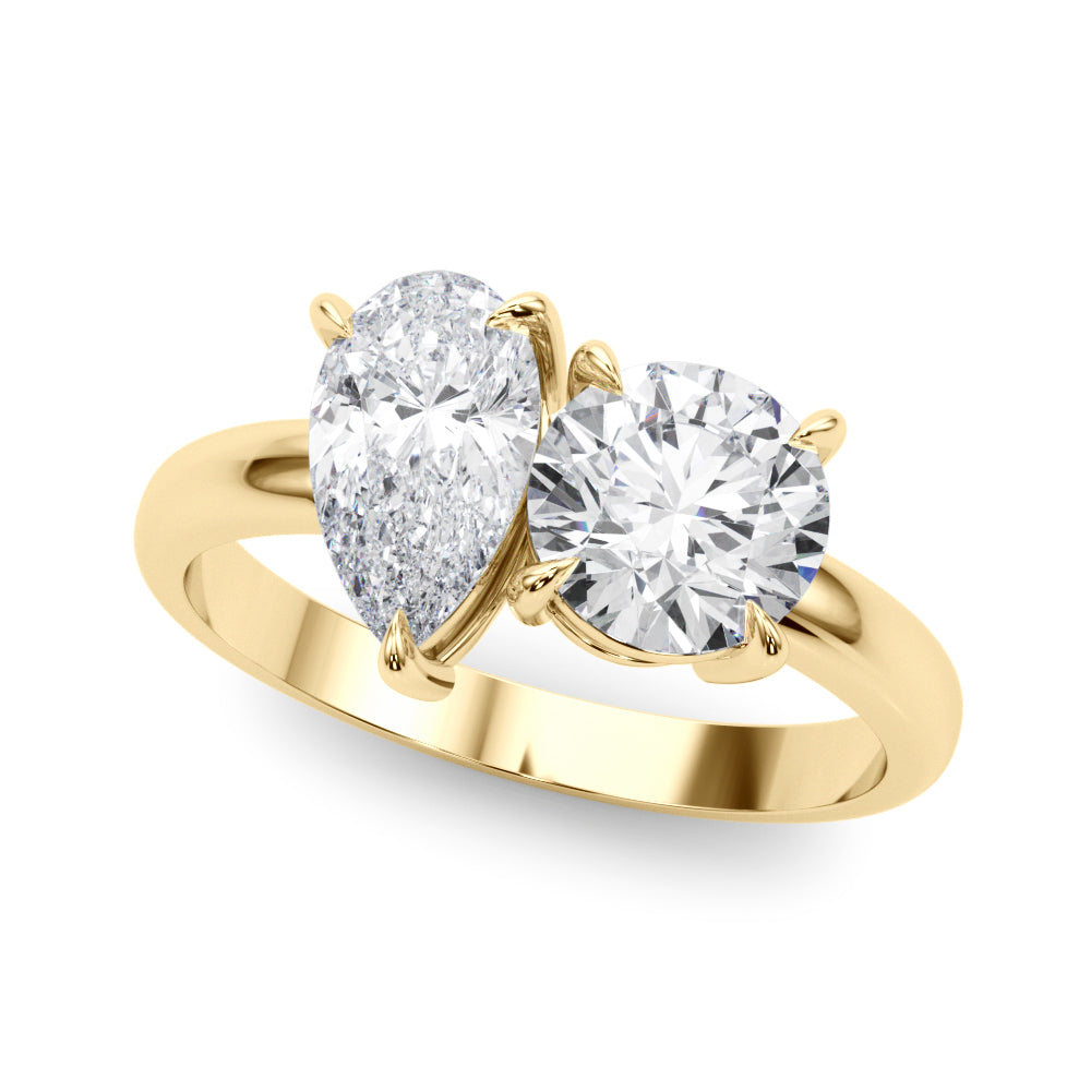 Round And Pear Diamond Ring