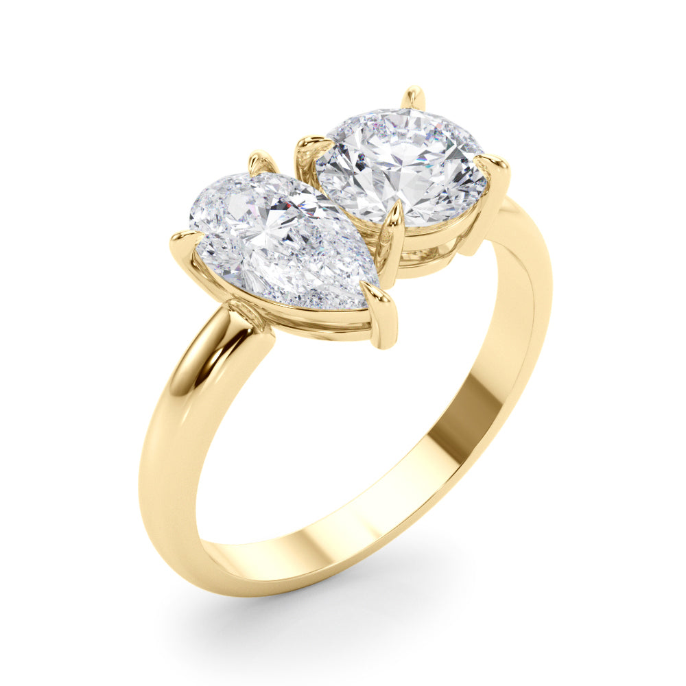 Round And Pear Diamond Ring