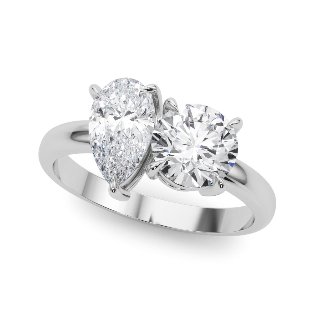 Round And Pear Diamond Ring