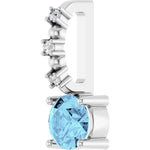 Load image into Gallery viewer, Aquamarine Round Natural Diamond Pendant
