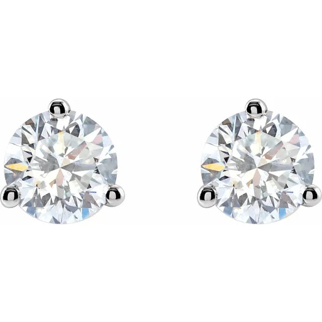 Trendy Cocktail Style Stud Earrings in 14k White Gold