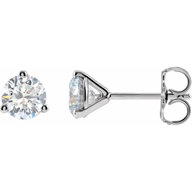 Trendy Cocktail Style Stud Earrings in 14k White Gold