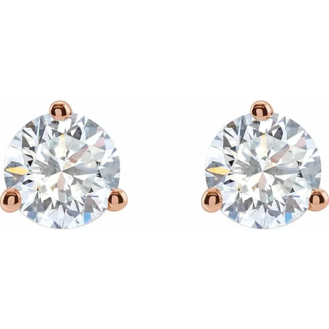 Trendy Cocktail Style Stud Earrings in 14k White Gold