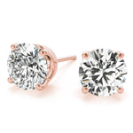 Load image into Gallery viewer, 4 Prong Gold Stud Earrings For Women
