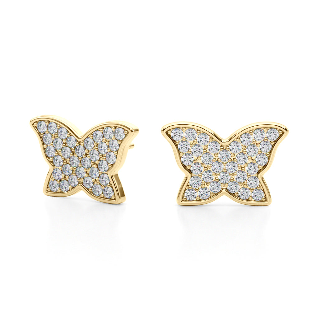 Feminine Charm Butterfly Lab Grown Diamond Studs