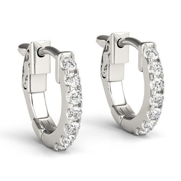 Round Lab Grown Diamond Hoop Earrings