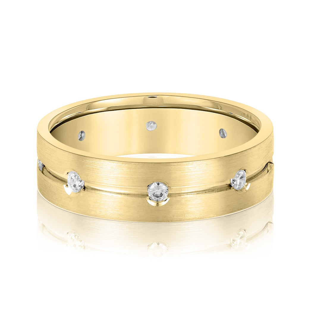 Groove Wedding Anniversary Band For Men