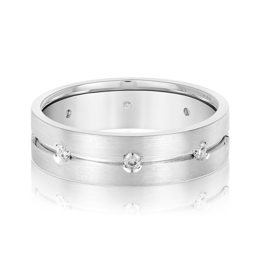 Groove Wedding Anniversary Band For Men