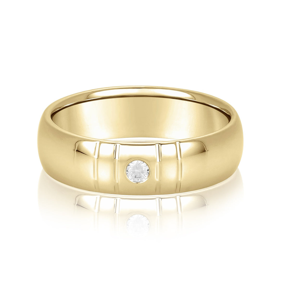 Solitaire Wedding Anniversary Band For Men