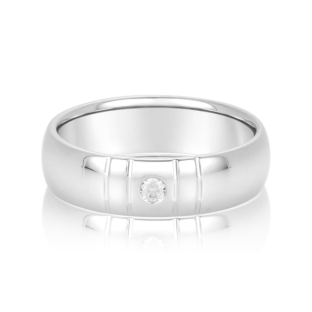 Solitaire Wedding Anniversary Band For Men