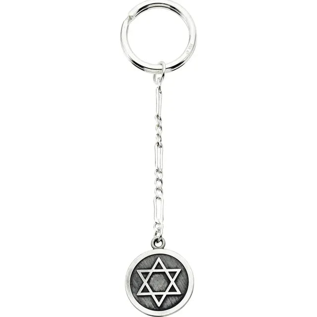 David Sterling Silver Star Keychain